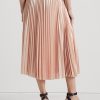 Rosafarbene, plissierte Chiffonröcke aus Metallic-Chiffon von Ralph Lauren für Damen