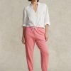Rosafarbene Ralph Lauren Fleece-Sporthose für Damen