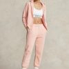 Rosafarbene Ralph Lauren Fleece-Sporthose für Damen