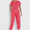 Rosafarbene Ralph Lauren Jogginghose mit hoher Taille und Knöchelpartie für Damen