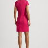 Rosafarbenes, kurzärmliges Kleid aus Stretch-Jersey von Ralph Lauren für Damen