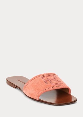 Rose Damen Ralph Lauren Andela Kalbs-Wildleder Sandalen