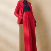 Rote Damen-Hose von Ralph Lauren Graciela aus Shantung-Seide