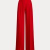 Rote Damen-Hose von Ralph Lauren Graciela aus Shantung-Seide
