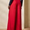 Rote Damen-Hose von Ralph Lauren Graciela aus Shantung-Seide