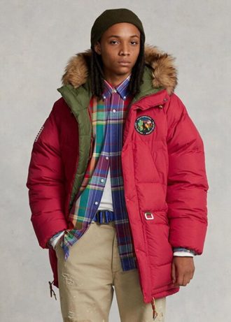 Rote Daunenparka-Wendejacken von Ralph Lauren für Herren