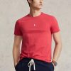 Rote Herren Ralph Lauren Custom Slim Fit Rundhals-T-Shirts