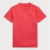 Rote Herren Ralph Lauren Custom Slim Fit Rundhals-T-Shirts