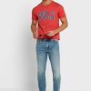 Rote Herren-T-Shirts mit Rundhalsausschnitt und Slogan von Ralph Lauren