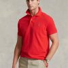 Rote Poloshirts aus Mesh im Custom-Slim-Fit von Ralph Lauren für Herren