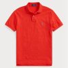 Rote Poloshirts aus Mesh im Custom-Slim-Fit von Ralph Lauren für Herren