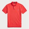 Rote Poloshirts aus Mesh im Custom-Slim-Fit von Ralph Lauren für Herren