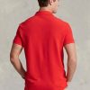 Rote Poloshirts aus Mesh im Custom-Slim-Fit von Ralph Lauren für Herren