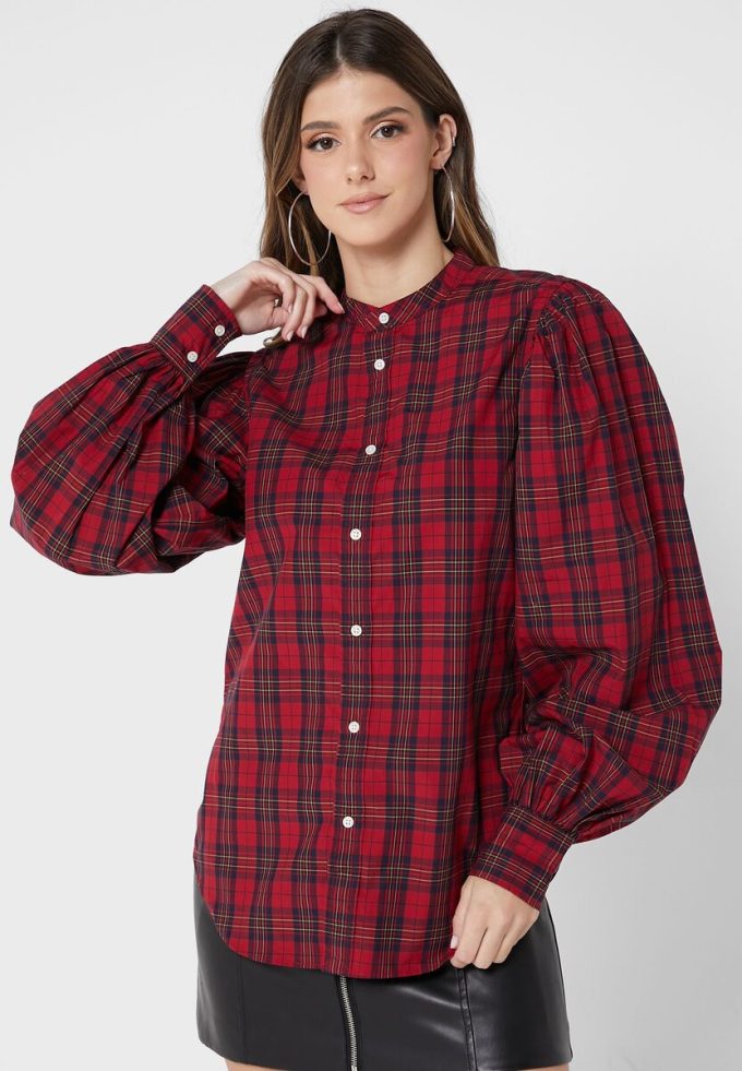 Rote Ralph Lauren Button-Down-Oberteile für Damen