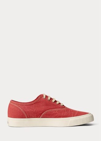 Rote Ralph Lauren Canvas-Sneaker für Herren