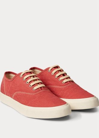 Rote Ralph Lauren Canvas-Sneaker für Herren