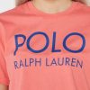 Rote Ralph Lauren Grafik-Logo-T-Shirts für Damen
