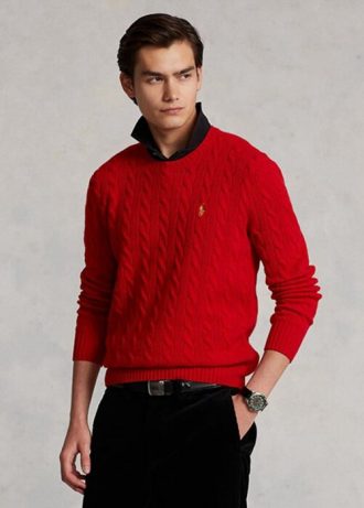 Rote Ralph Lauren Lunar New Year Woll-Kaschmir-Pullover für Herren
