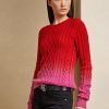 Rote Ralph Lauren Lunar New Year Zopfmusterpullover für Damen
