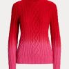 Rote Ralph Lauren Lunar New Year Zopfmusterpullover für Damen
