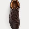 Schokoladenbraune High-Top-Sneakers „Jaemyn“ aus Kalbsleder von Ralph Lauren für Damen