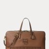 Schokoladenbraune Reisetaschen aus gestepptem, brüniertem Kalbsleder von Ralph Lauren für Herren