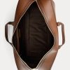 Schokoladenbraune Reisetaschen aus gestepptem, brüniertem Kalbsleder von Ralph Lauren für Herren