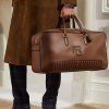 Schokoladenbraune Reisetaschen aus gestepptem, brüniertem Kalbsleder von Ralph Lauren für Herren