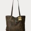 Schwarz über Braun Damen Ralph Lauren Leder Tragetaschen