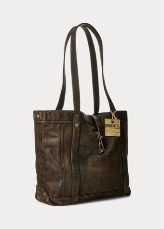 Schwarz über Braun Damen Ralph Lauren Leder Tragetaschen
