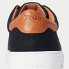 Schwarz / Braune Ralph Lauren Jermain Pique Sneakers für Herren