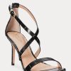 Schwarz / Gold Ralph Lauren Gabriele Pumps aus geprägtem Leder für Damen