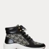 Schwarz / Graue Ralph Lauren Rylee Monogram Jacquard High-Top-Sneakers für Damen