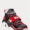 Schwarz / Rot Herren Ralph Lauren PS100 High-Top Sneakers
