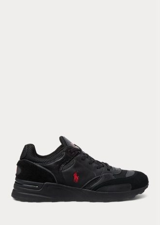 Schwarz / Rot Herren Ralph Lauren Trackster 200 Sneakers