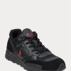 Schwarz / Rot Herren Ralph Lauren Trackster 200 Sneakers