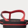 Schwarz / Rot Ralph Lauren Bolt Pony Flip Flops für Herren