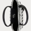 Schwarz/Schneeweiß Damen Ralph Lauren Geo-Motif Gewebtes Leder Große Perri Tragetaschen
