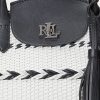 Schwarz/Schneeweiß Damen Ralph Lauren Geo-Motif Gewebtes Leder Große Perri Tragetaschen