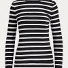 Schwarz / Weiß Damen Ralph Lauren Gestreifte Tops mit Knopfleiste
