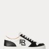 Schwarz / Weiß Damen Ralph Lauren Jinett Color-Blocked Low-Top Sneakers