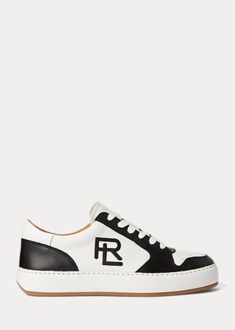 Schwarz / Weiß Damen Ralph Lauren Jinett Color-Blocked Low-Top Sneakers