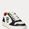 Schwarz / Weiß Damen Ralph Lauren Jinett Color-Blocked Low-Top Sneakers