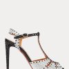 Schwarz / Weiß Damen Ralph Lauren Vasile Verzierte Satin Heels