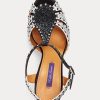 Schwarz / Weiß Damen Ralph Lauren Vasile Verzierte Satin Heels