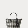 Schwarz/Weiß Hahnentrittmuster Damen Ralph Lauren Houndstooth Mini Bellport Tote Bags