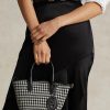 Schwarz/Weiß Hahnentrittmuster Damen Ralph Lauren Houndstooth Mini Bellport Tote Bags