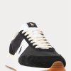 Schwarz / Weiß Herren Ralph Lauren Train 89 Wildleder & Oxford Sneakers