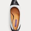 Schwarz / Weiß Ralph Lauren Ainsley Color-Blocked Kalbsleder Heels für Damen