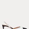 Schwarz / Weiß Ralph Lauren Garland Color-Blocking Slingback Heels für Damen